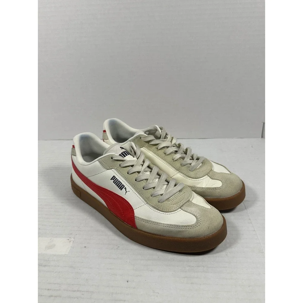 Puma Club li Era White For All Time Red Gum Sneakers 400237-01 Mens Size 9 Retro